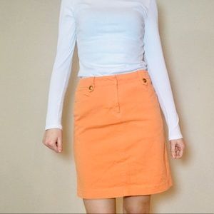 McLaughlin Orange Retro Above-Knee Stretch Skirt